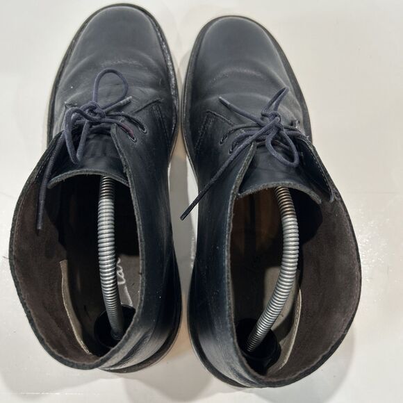 Clarks Boots Men's 10 Bushacre Two Eye Desert Chukka 15522 Blue Leather Shoes - Picture 9 of 16